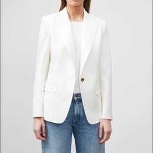 MWT Lafayette 148 New York - Monarch Weave Carter Blazer White Size 4